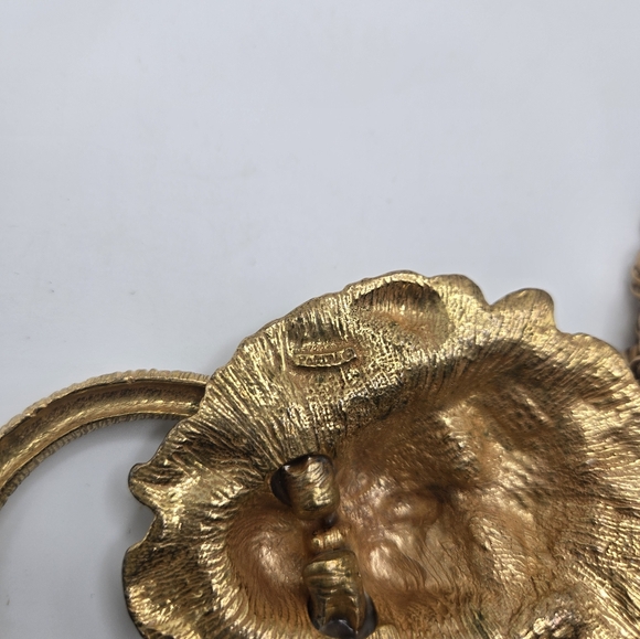 Polcini Lion Head Door Knocker Pendant Necklace Haute Couture Designer Runway - Picture 6 of 7